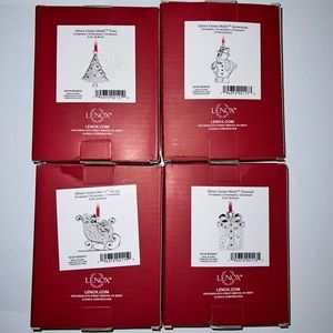 4 new in box Lenox Christmas ornaments